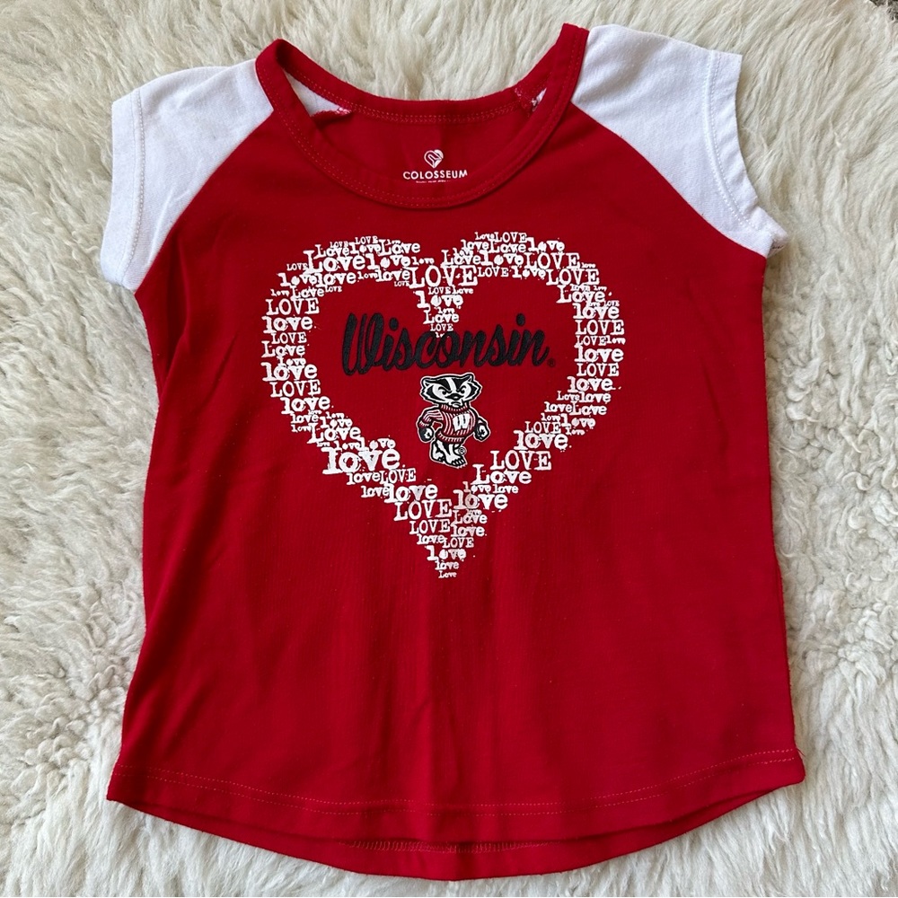 Wisconsin Badgers UW ❤️ T-Shirt | 3T